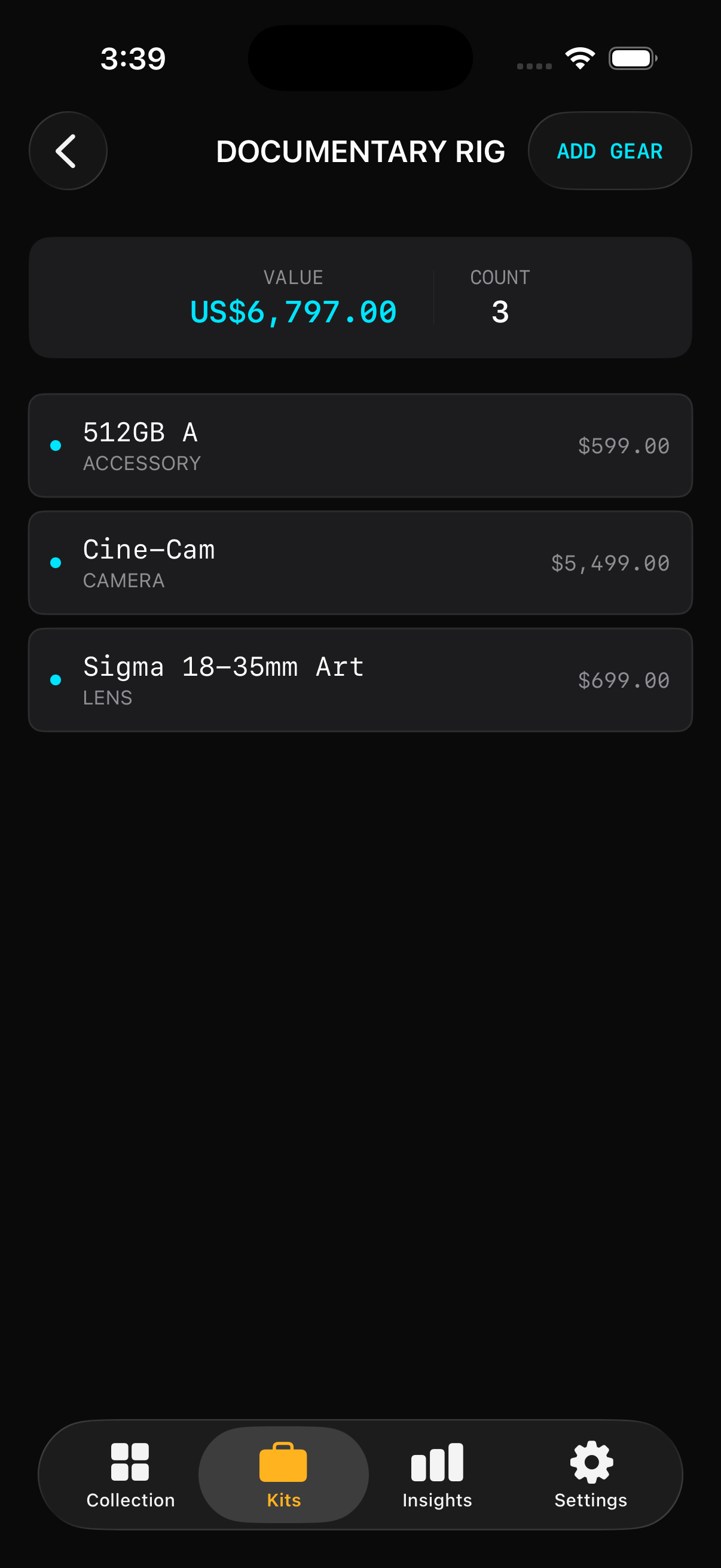 Camera Shelf Kit Details