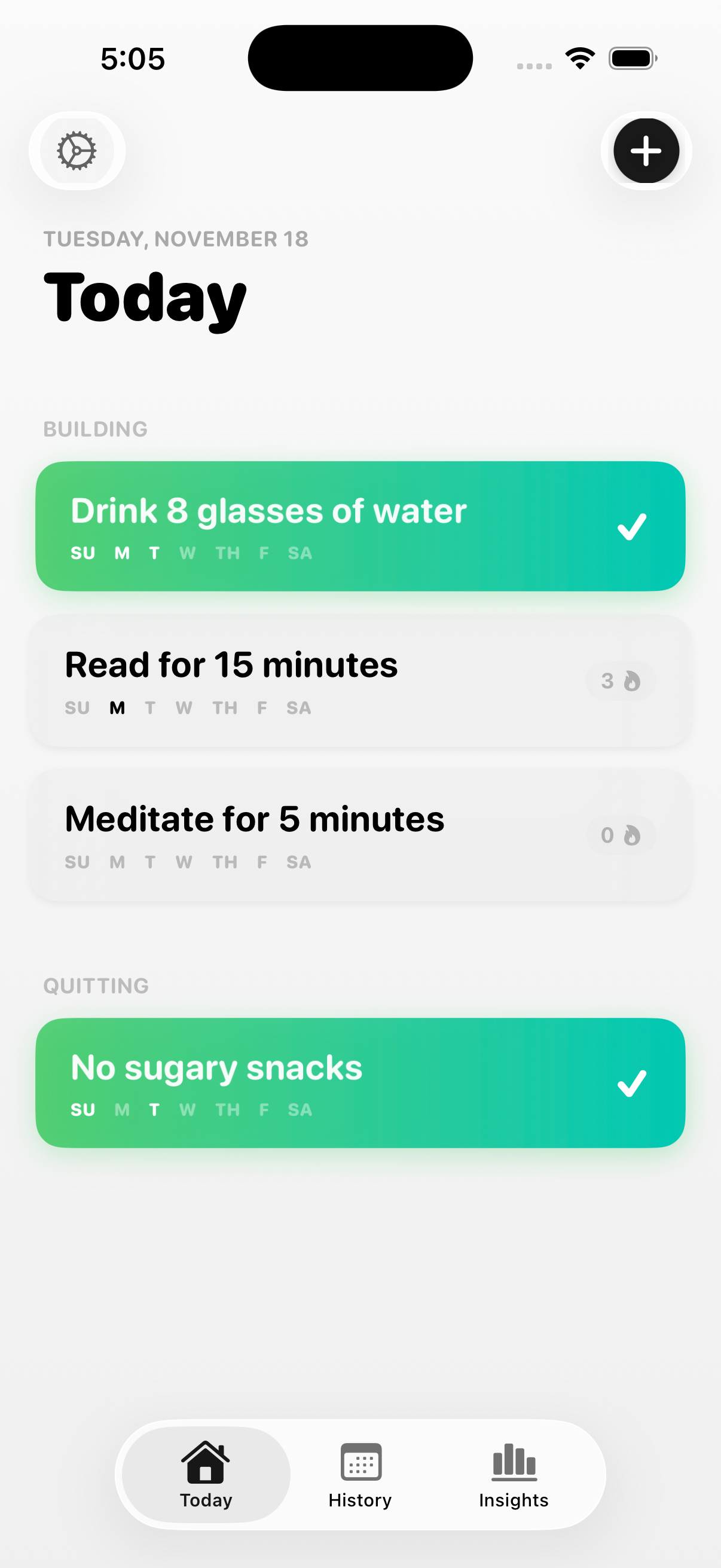 Habit Habit Home Screen